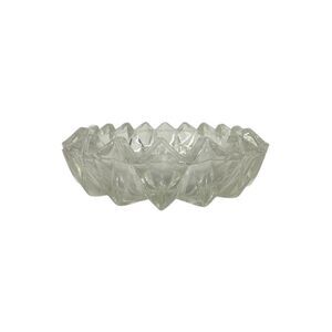 Cut Glass Ribbed Ashtray Diamond cut Kig Indonesia MCM vintage